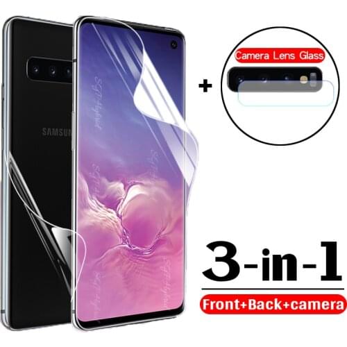 3-in-1 Front +Back full cover Hydrogel Film For Samsung S8 S9 S10 Plus S10e screen protector Note 8 9 10 plus Camera Lens Film