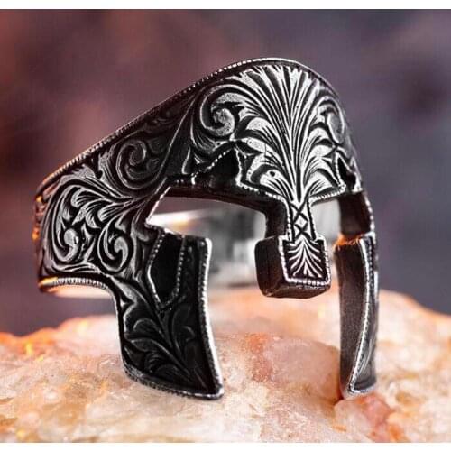 925 Sterling Silver Ring For Men Handmade Helmet - Warrior Design Gift For Him Mens Rings Real Pure Silver Turkish Jewelry