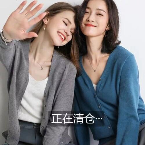 Women 2020 Spring Autumn V-Neck Knitted Casual Short Sweaters Cardigans Female Long Sleeve Slim Cardigan Outwear For Lady L383