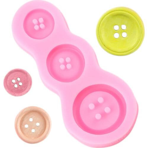 Buttons Silicone Molds DIY Cupcake Topper Fondant Mould Cake Border Chocolate Gumpaste Mold Candy Polymer Clay Resin Moulds