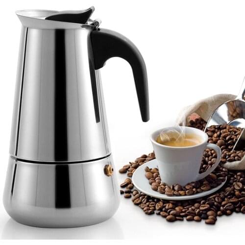 Stainless Steel Coffee Pot Espresso Coffee Maker Kettle 100ML / 200ML / 300ML / 450ML / 600ML Outdoors Cafeteira