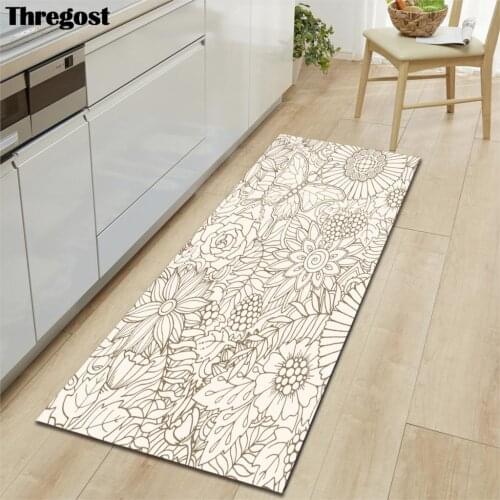 Geometric Printed Non Slip Door Mat Kitchen Mats Microfiber Long Bathroom Rug Welcome Doormat Kitchen Rugs Washable Room Mat