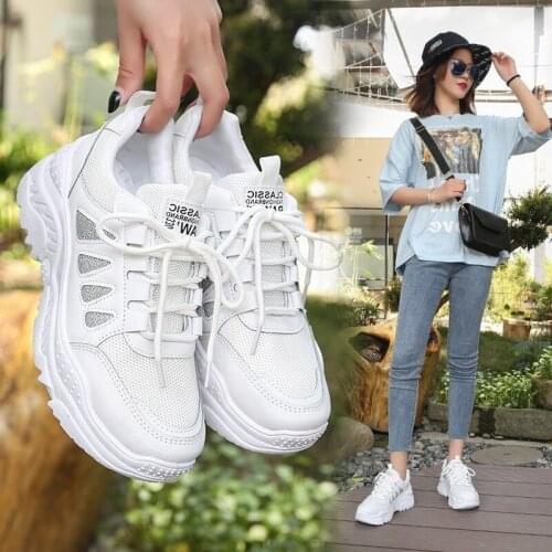 Women Shoes 2020 Spring Summer Platform Lace-up White Shoes Sneakers Women Tenis Feminino Casual Female Shoes Woman Plus Size