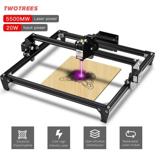 Twotrees Totem CNC Laser Engraving Machine 2500mW 5500mW 30*40cm Mini Professional DIY Engraver Desktop 2Axis Easy Installation