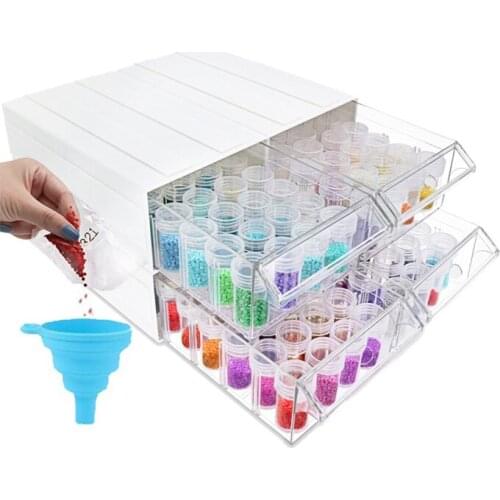 HOT Storage Containers For Diamond Painting,Organizers 128 Slots Individual Containers For Diamond Art Beads Rhinestones