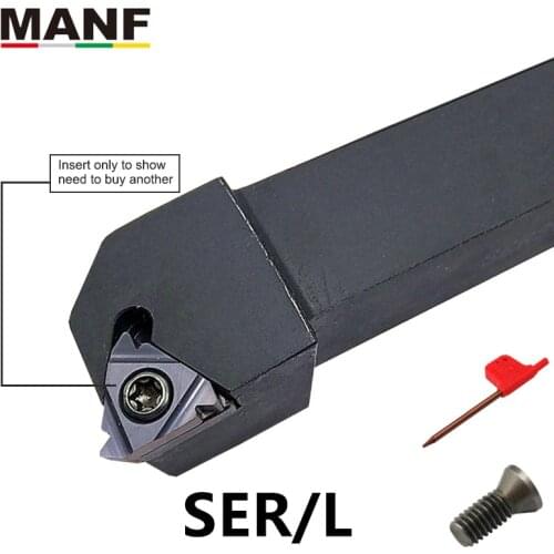 MANF CNC Lathe Machining Cutter 10mm-12mm SER1616H16 External Threaded Tools Lathe Threading Holder For 16ER Insert Carbide