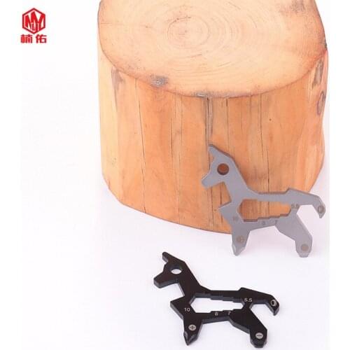 1PCS Multifunctional Pony Shape Stainless Steel Camping Hiking Equipment EDC Outdoor Invisible Life-Saving Card Bottle Opener