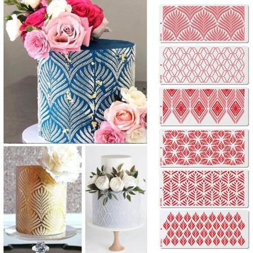 Multi-Pattern Cake Stencil Damask Lace Border Cake Side Cupcake Stencil Sugarcraft Decoration Mould For Bakeware Accessories