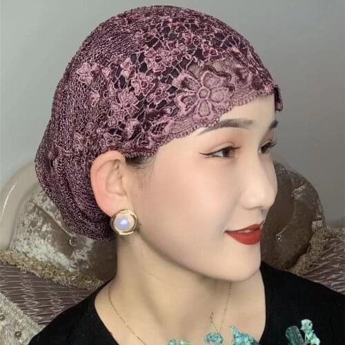 2021 Islam Headscarf Bonnet Summer Womens Head Wraps Muslim Hat Embroidery Female Turban Caps Turbante Mujer Cancer Chemo Hat