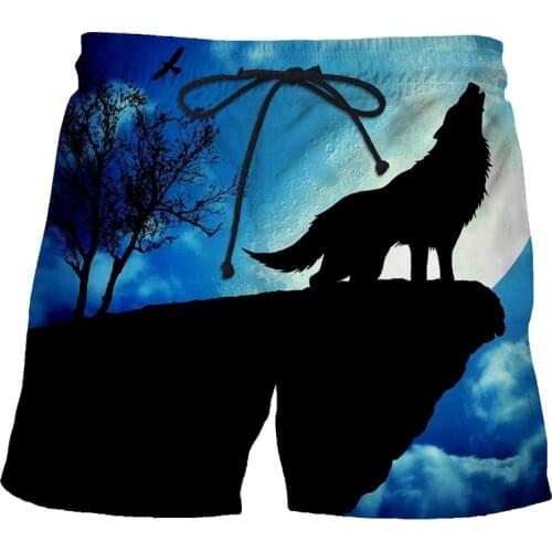 Wolf Starry Sky Streetwear Shorts Men Shorts 2021 cool Shorts 3D printing Man Summer Shorts Casual Pants Comfortable