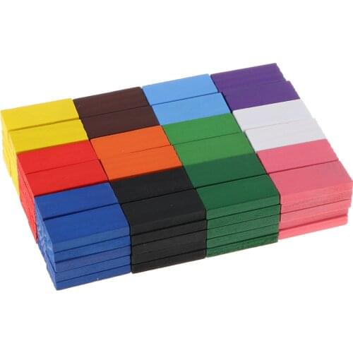 120 Pieces 12-Color Wooden Dominos Blocks Set, Kids Educational Play Toy, Domino Racing Game Dominoes Playset