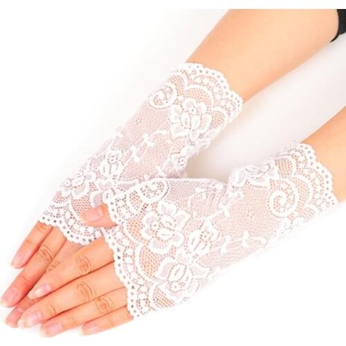 Fake Sleeve Arm Cover Detachable Lace Ruffles Elbow Sleeve Cuff Scar Cover Gloves Sun Protection Female Transparent Cuffs