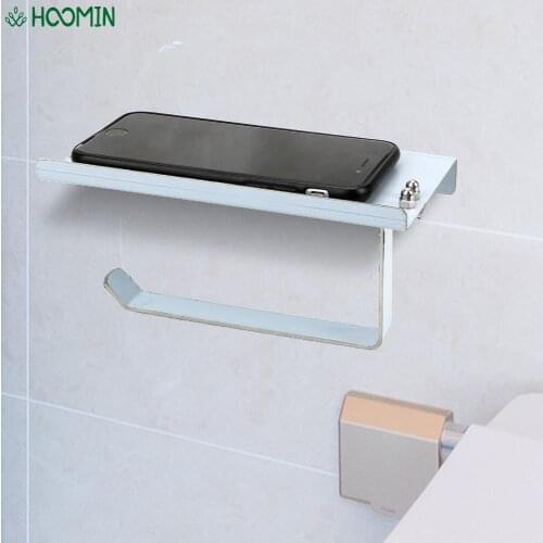 Stainless Steel Bathroom Phone Paper Holder Tissue Boxes Kitchen Cupboard Roll Paper Rack Storage Rack Hanging Paper