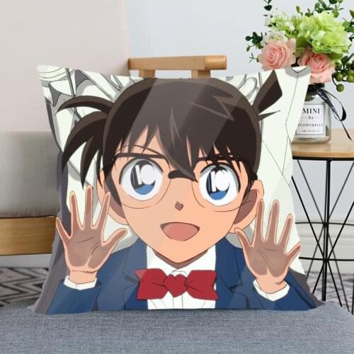 New Arrival Detective Conan Pillowcase Wedding Decorative Pillow Cover Custom Printed Soft Satin Fabric Pillow Cases Not Fade