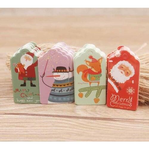 New style 2x4cm white /brown color happy brithday/merry christmas print 200tag with 200pcs string for wedding /party /gifts tag