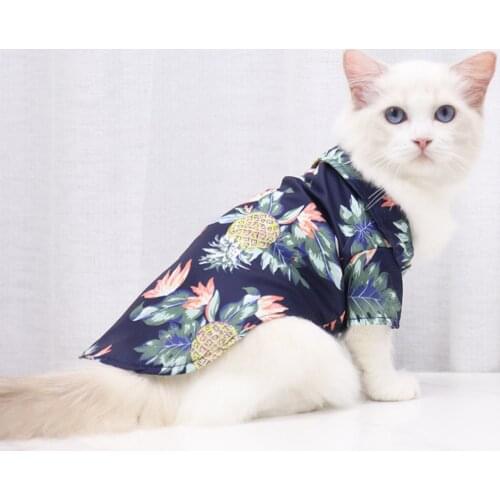 Pet Cat Clothes For Small Cats Summer Fashion Printing Cat Shirt Pets Clothing Puppy Dog Shirts Vest Clothes Kitten Outfits