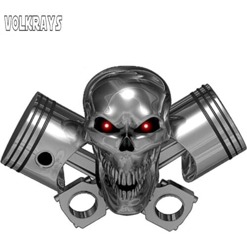 Volkrays Creative Car Stickers Personality Skull Stickers for Large Truck Trailer Motorcycle Graphics Racing Jdm Vinyl,13cm*8cm
