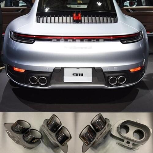 A Pair Modified Parts Stainless Steel Muffler Tips Exhaust tips Fit for 2020 Porsche Carrera 911 (992)