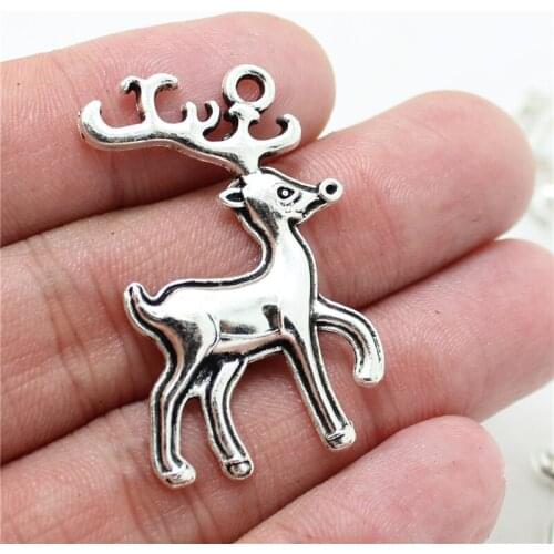 Sweet Bell 20pcs/lot 23*39MM Yearning Jewelry Findings Vintage Alloy Deer Charms Pendants Fit Nacklace Bracelet 2A93