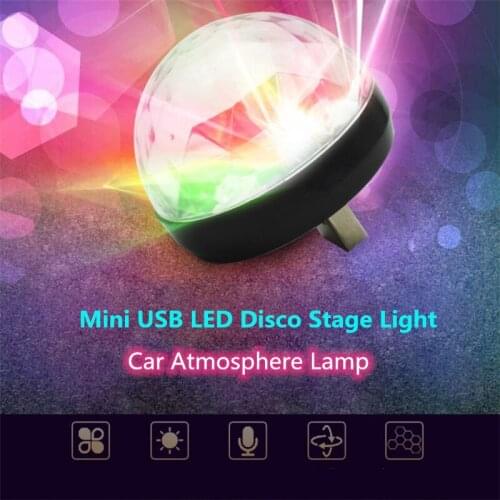 Portable Mini USB LED Disco Stage Light Family Party Magic Ball Colorful Light Bar Club Car Stage Effect Lamp for Mobile Phone