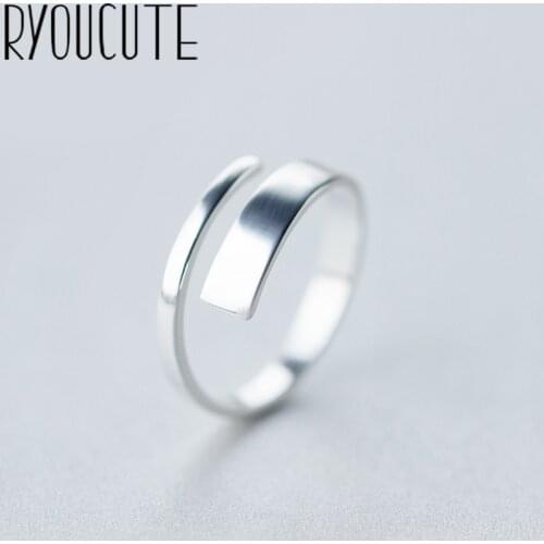 RYOUCUTE 100% Real Silver Color Jewelry Fashion Big Large Smooth Rings for Women Bijoux Statement Antique Ring Anillos