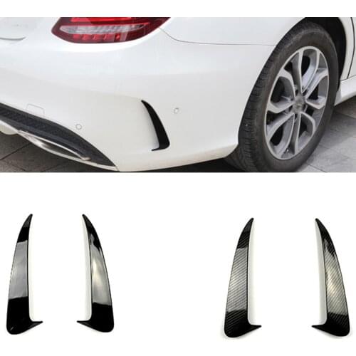 2PCS Rear Bumper Splitter Side Spoiler Air Vent Trim Sticker Cover For Mercedes Benz C Class W205 C43 C63 AMG 4dr 2014-2019