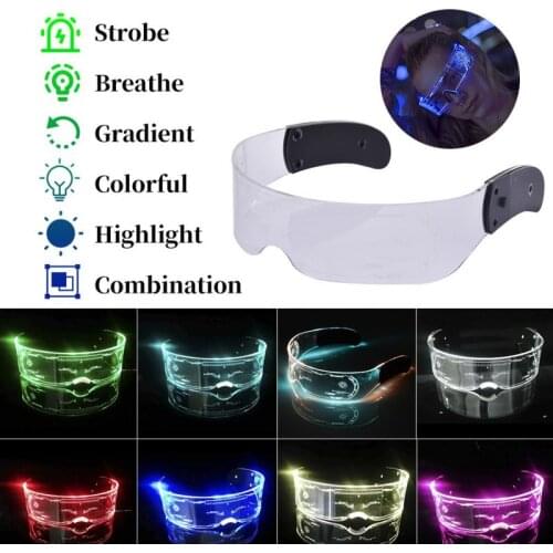 LED Luminous Glasses EL Flashing Wire Neon Light Cosplay Futuristic Colorful Electronic Glasses Halloween Christmas Party Decor