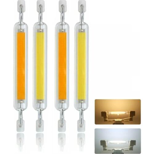 LED R7S 78mm 15W 20W R7S High Powerful Spotlight 118mm 30W 40W 50W 110V 220V COB Lamp Bulb Glass Tube Replace Halogen Lamp Light