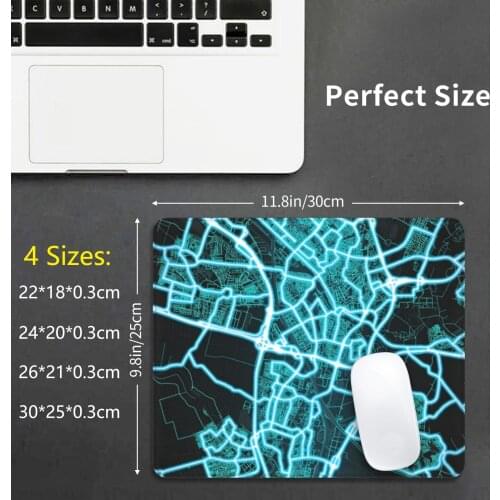 Utrecht , Netherlands , Blue , White , Neon , Glow , City , Map Mouse Pad DIY Print Cushion Utrecht Netherlands