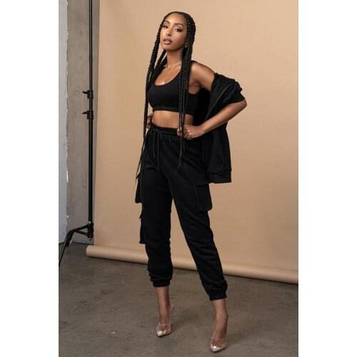 5 Colors Women Solid Color Workwear Sports Trousers Casual High Elastic Waist Drawstring Loose Fit for Jogging Pants Pockets