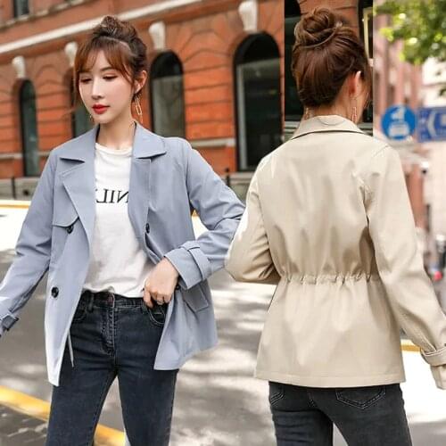 Womens Short Coat Womens 2021 Spring Autumn New Fashion Casual Fashion Waist Was Thin Wild Temperament Small Windbreaker