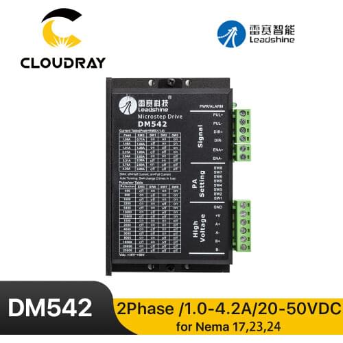 Leadshine DM542 2 Phase Stepper Driver 20-50VAC 1.0-4.2A for NEMA17 NEMA23 Stepper Motor Controller 42 57 Stepper Motor