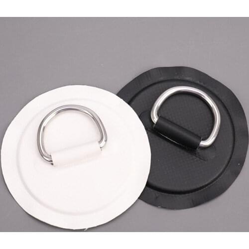 4Pcs Surfboard Dinghy Boat PVC Patch With Stainless Steel D Ring Deck Rigging Sup Round Ring Pad Elastic Bungee Rope Kit HOT