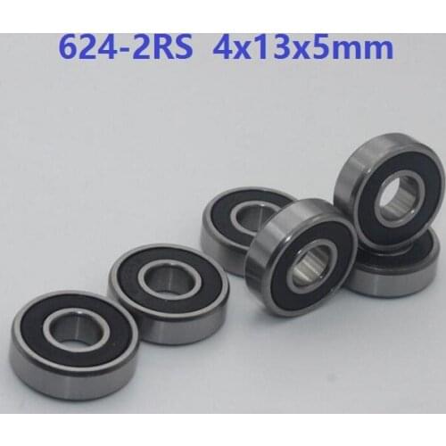 500pcs/lot 624RS 624-2RS 624 RS 2RS Miniature ball bearings 4*13*5mm Deep Groove Ball bearing 4x13x5mm