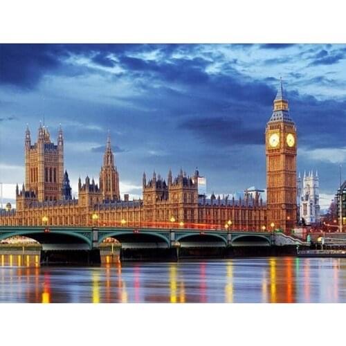 5D Diamond Painting London Big Ben Landscape Cross stitch Handmade DIY Full Drill Diamond Embroidery Mosaic Picture Home Decor