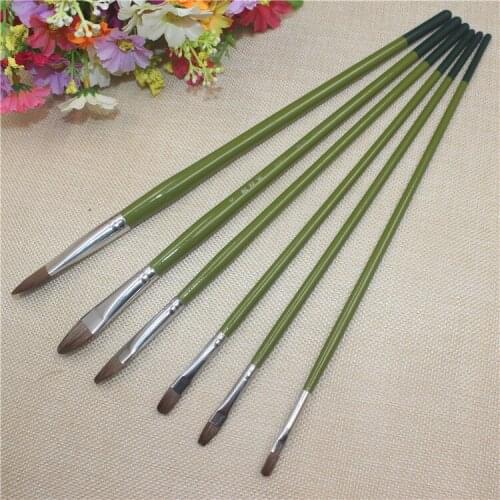 6pcs/Set,high-grade paint brushes weasel hair Maotou Boar Bristle brush pen birch wood oil painting brush art supplies