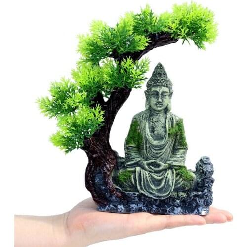Aquarium Fengshui landscape ancient Buddha series aquarium resin decorated rockery stone statue dream high-grade ornaments