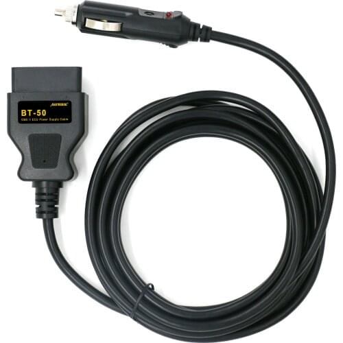 AUTOOL BT-50 For 12V DC Power Source Supply Cable Memory Saver ECU Power Interface/Connector OBD2 Vehicle ECU Emergency Power
