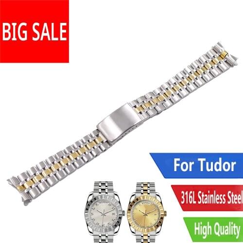 CARLYWET 19mm Sliver 316L Stainless Steel Hollow Curved End Screw Links Replacement Wrist Watch band Strap Bracelet For Tudor