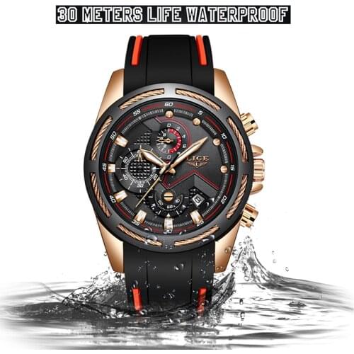 Relogio Masculino LIGE New Mens Watches Top Luxury Brand Men Unique Sports Watch Mens Quartz Date Clock Waterproof Wrist Watch