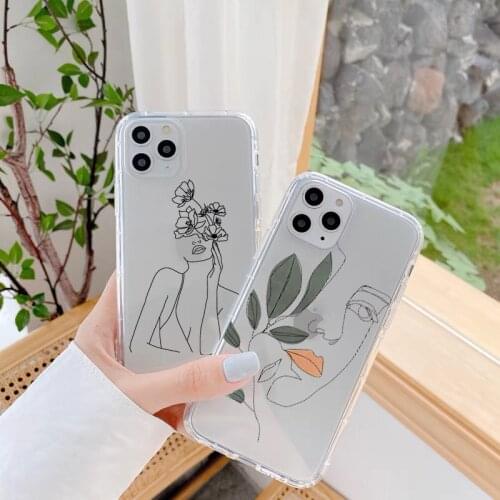 Art Retro Abstract Geometry Phone Case For iPhone 11 12Pro Max X Xs max Xr 7 6 6S 8 Plus SE 2020 TPU Cute Soft Silicone Cover