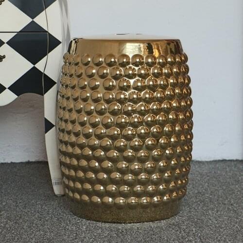 Jingdezhen Home Ceramic Drum stool Simple Modern Gold and Silver Creative Decoration Porcelain ceramic stool