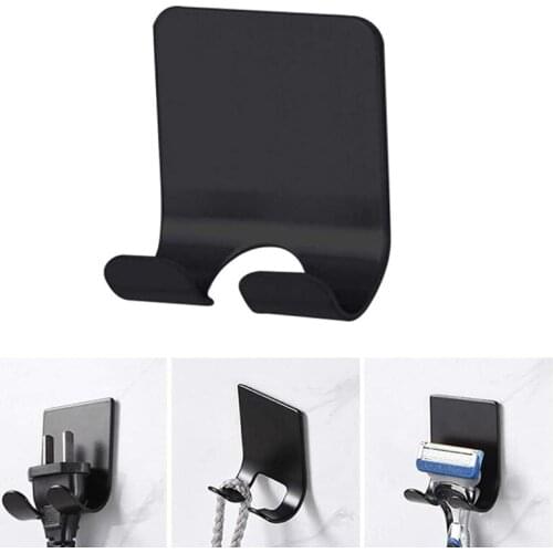 Punch Free Razor Holder Self Adhesive Space Aluminum Men Shaving Shaver Bathroom Rack Kitchen Wall Razor Holder Organizer Black