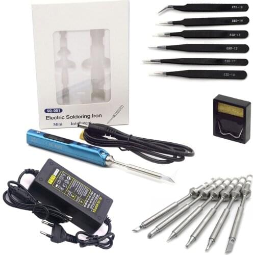 SQ001 Electric Soldering Iron Mini Portable 65W STM32 Solder Station Kit Welding Tool With TS100 Soldering Iron TIPS