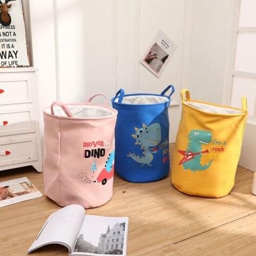 Nordic Style Canvas Storage Bag For Toys Clothes Kids Room Organizer Bag Pouch Canvas Storage Pouch Dinasaur Storage Bag 35x40CM