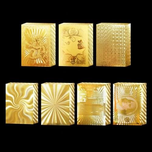 HOT! 1 Set Poker Waterproof Plastic PVC Playing Cards Set Gold Color Poker Card Sets Classic Tricks Tool Poker Games