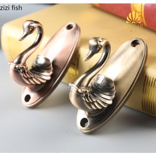 Swan Metal Hook Curtain Hook Curtain Stop 2-piece Set Wall-mounted Ornaments Curtain Decorative Accessories Decorative Hooks