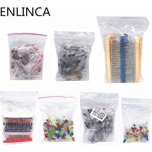 Metal Film Resistor Assortment Kit Led Diodes Electrolytic Capacitor Ceramic Set Transistor Pack Diy Electronic Components Kits