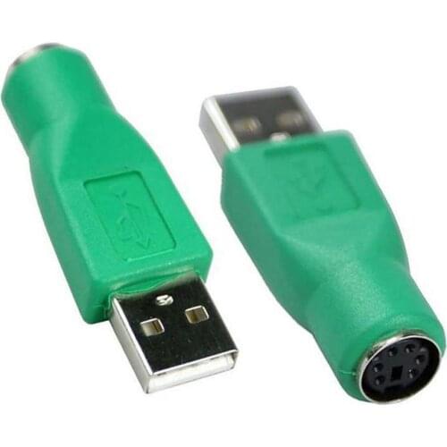 2020 New 1/2Pcs USB Female To PS2 PS/2 Male Adapter Converter Keyboard Mice Mouse Accessories Futural Digital Green Hot Selling
