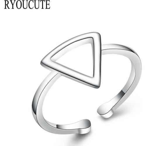 New Arrivals Silver Color Triangle Rings for Women Adjustable Size Finger Ring Fashion Wedding Jewelry